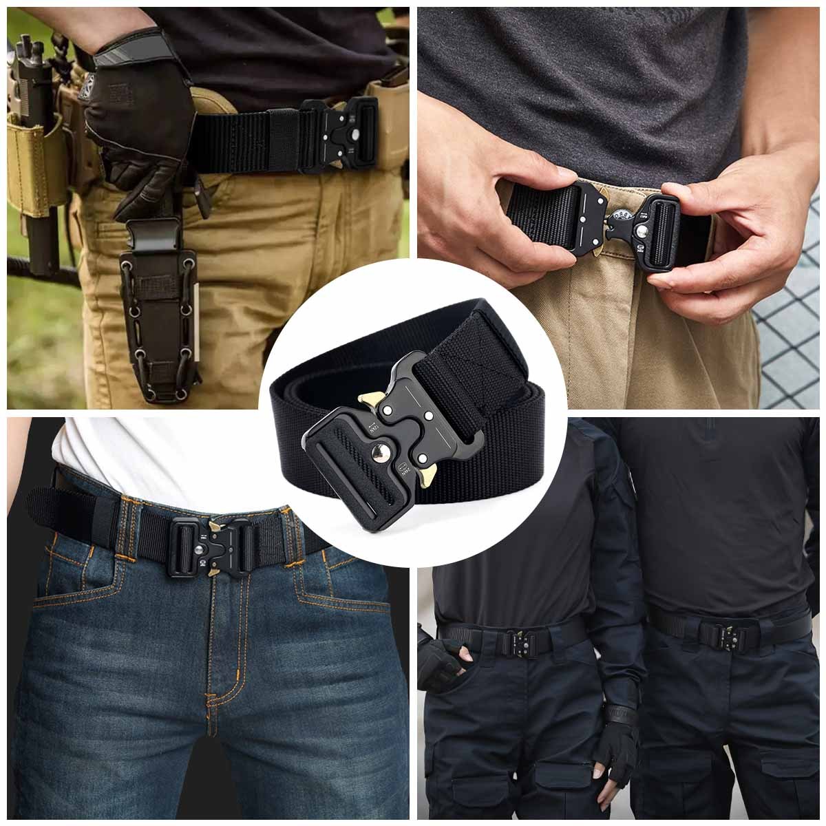 Men Outdoor Multi-function Nylon Military Tactical Adjustable Quick Release Belt - Image 9