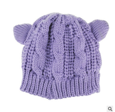 Hand Made 3D Cute Knitted Cat Ear Beanie Cap for Winter - Image 6