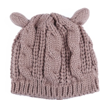 Hand Made 3D Cute Knitted Cat Ear Beanie Cap for Winter - Image 9