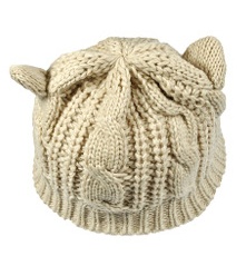 Hand Made 3D Cute Knitted Cat Ear Beanie Cap for Winter - Image 2