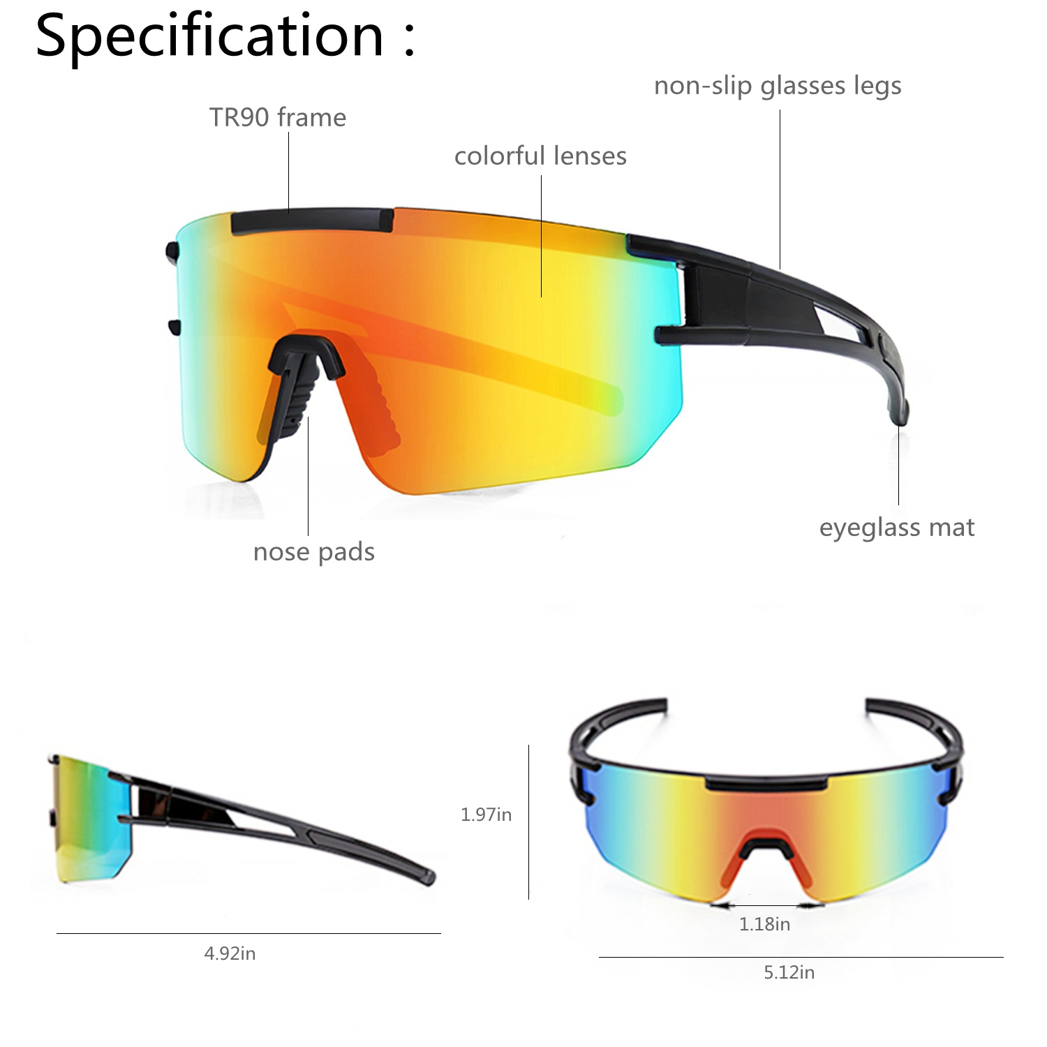 Polarized Sunglasses For Men And Women TR90 Frame Sun Glasses UV Protection For Cycling Fishing Running Golf Outdoor Sports - Image 5