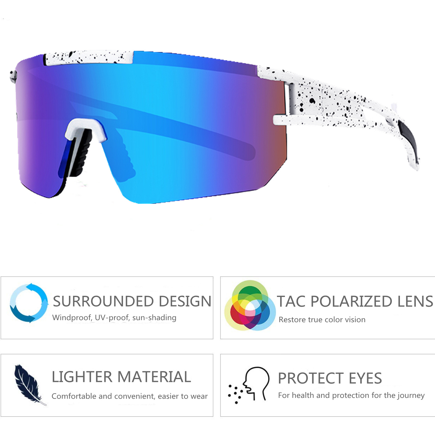 Polarized Sunglasses For Men And Women TR90 Frame Sun Glasses UV Protection For Cycling Fishing Running Golf Outdoor Sports - Image 6